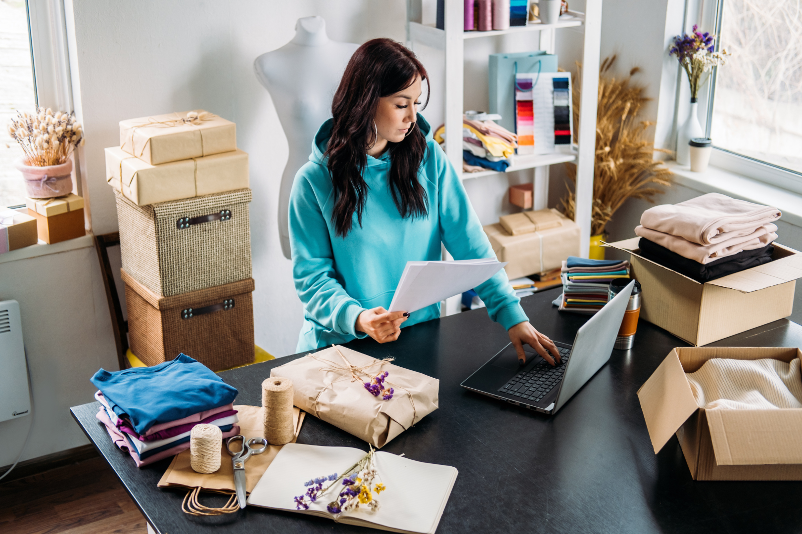 Seller checking her account for Amazon reimbursements.