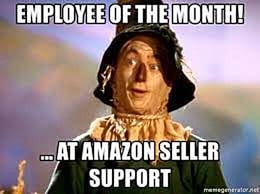 Scarecrow from Wizard of Oz employee of the month at Amazon